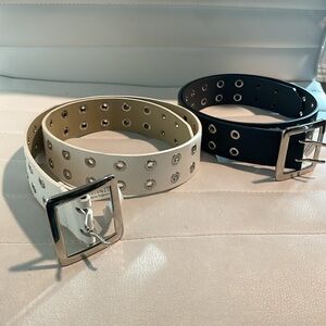 2 Wild fable double cut adjustable belts - white and black size XS